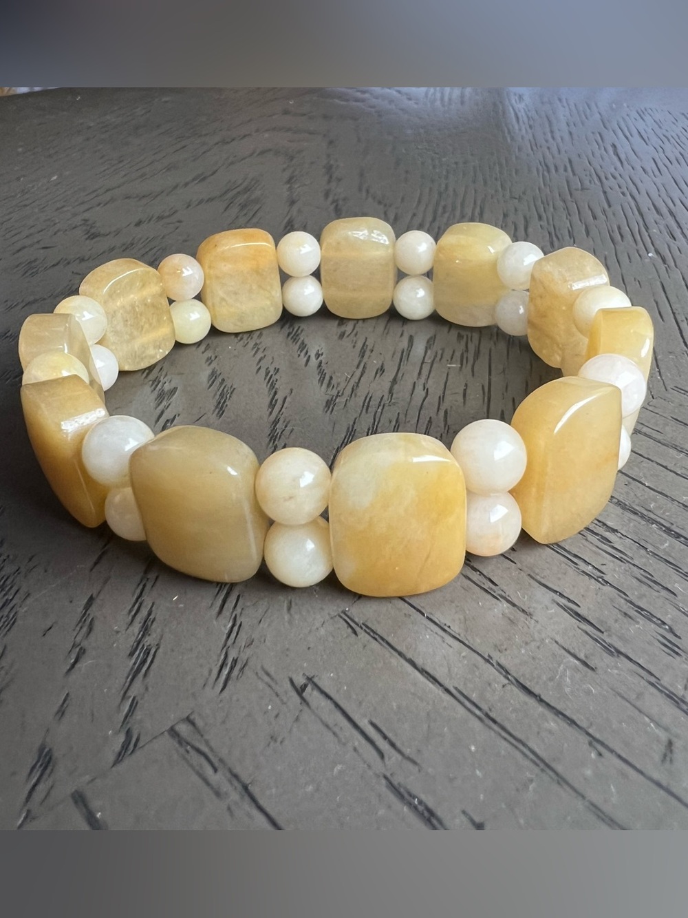 Yellow jade soft bangle SIZE 7.25’